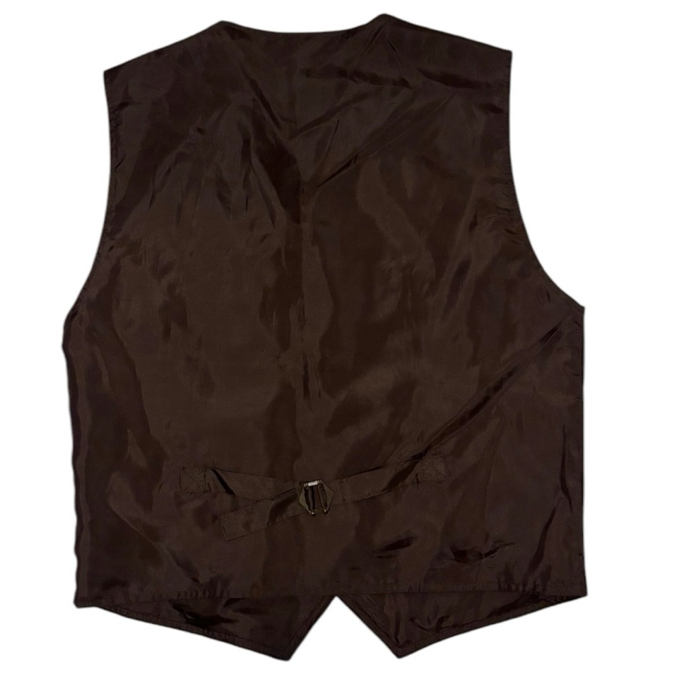 Basic Edition Western Dark Brown Leather Vest M - image 2